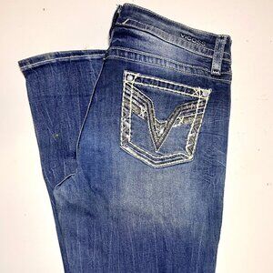 Vigoss Mid Rise Studded & Sequin Boot Jean